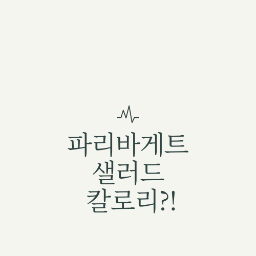  파리바게트 샐러드 칼로리에 대해서 알아보자