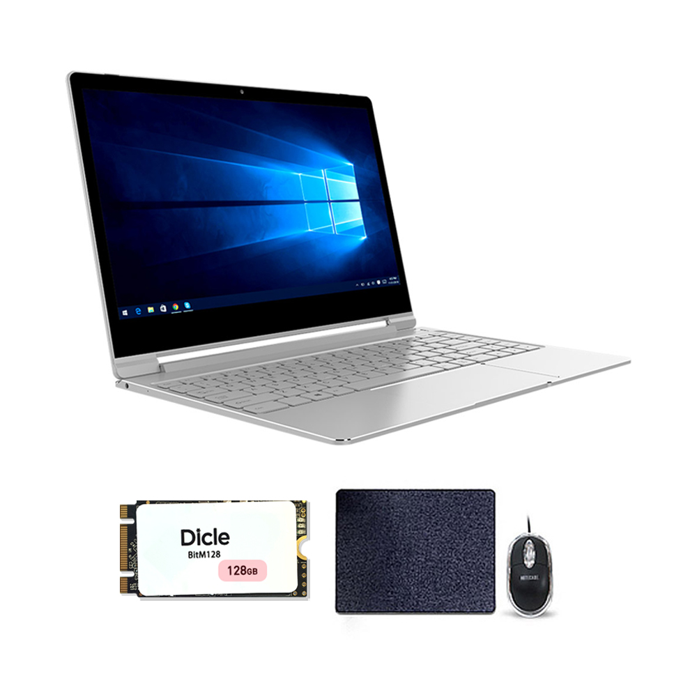  할인정보 디클 클릭북 D14u (Celeron N4100 35.8cm WIN 10 eMMC 64GB m.2 SSD 128GB), 실버, 유선마우스 + 패드