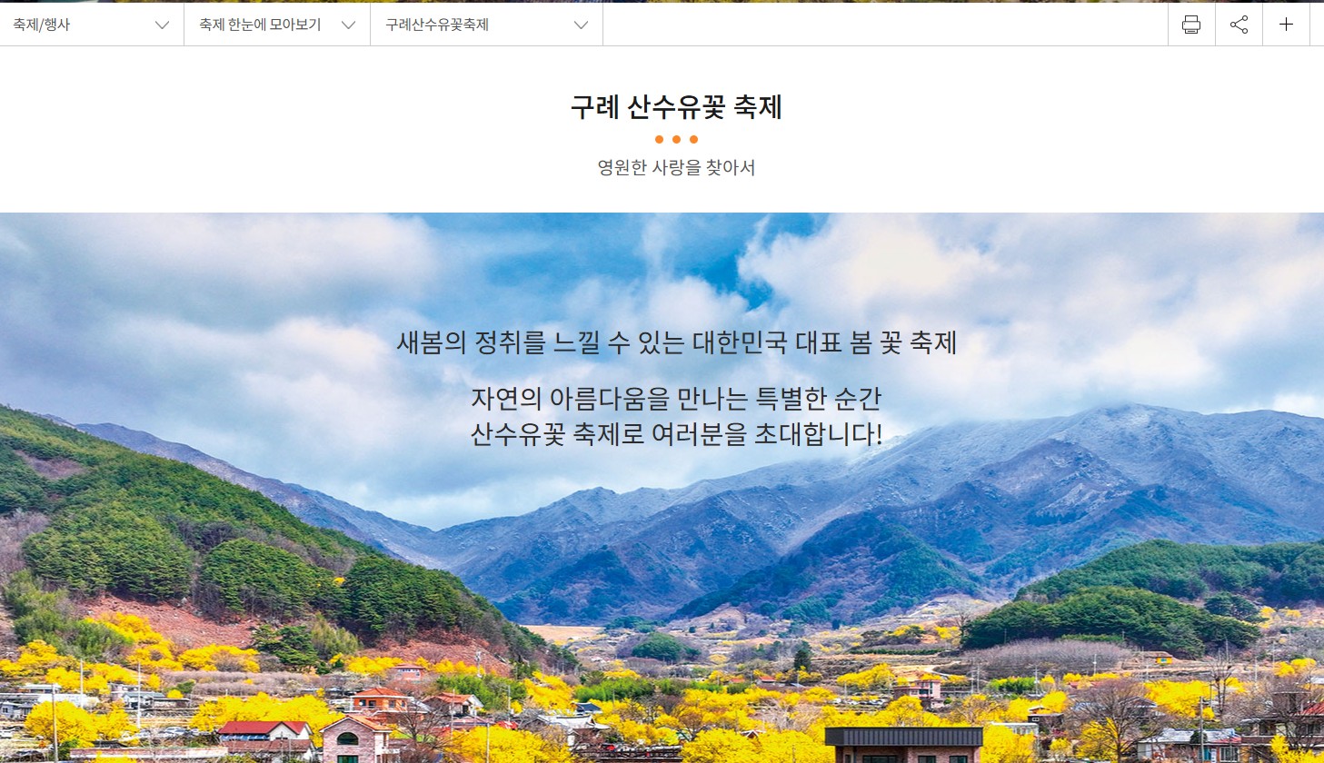 구례 산수유꽃축제 홈페이지