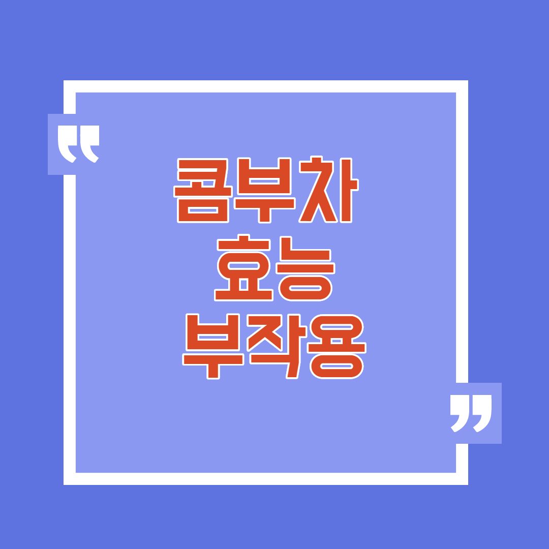  콤부차 효능 부작용