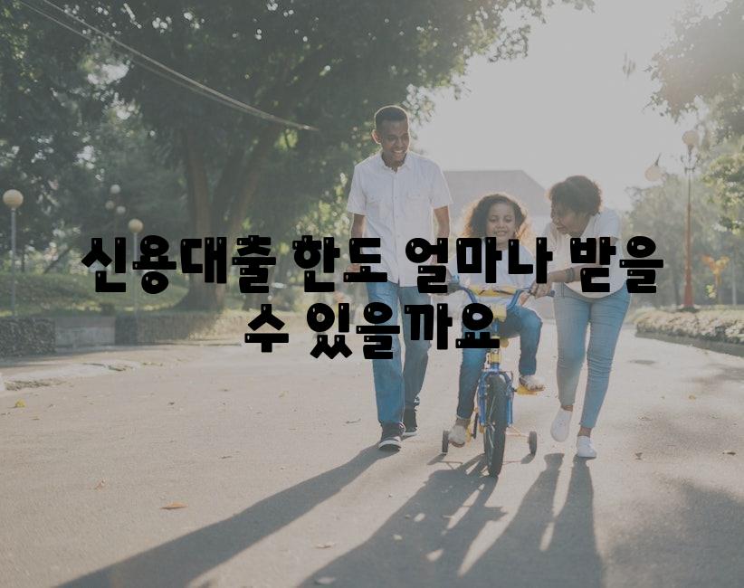 신용대출 한도 얼마나 받을 수 있을까요