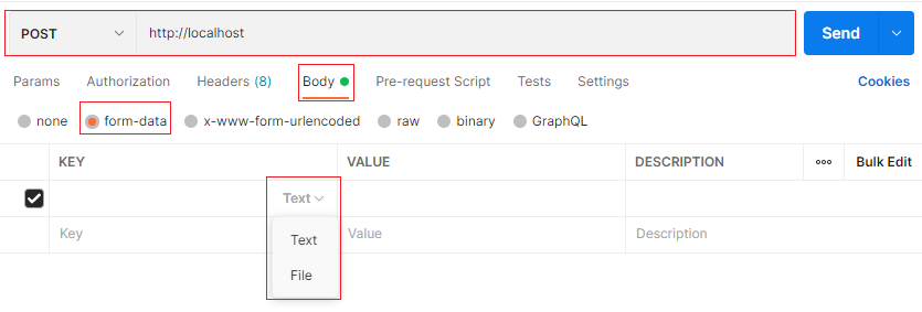 Postman을 사용하여 파일 전송(multipart/form-data) 테스트 하는 방법