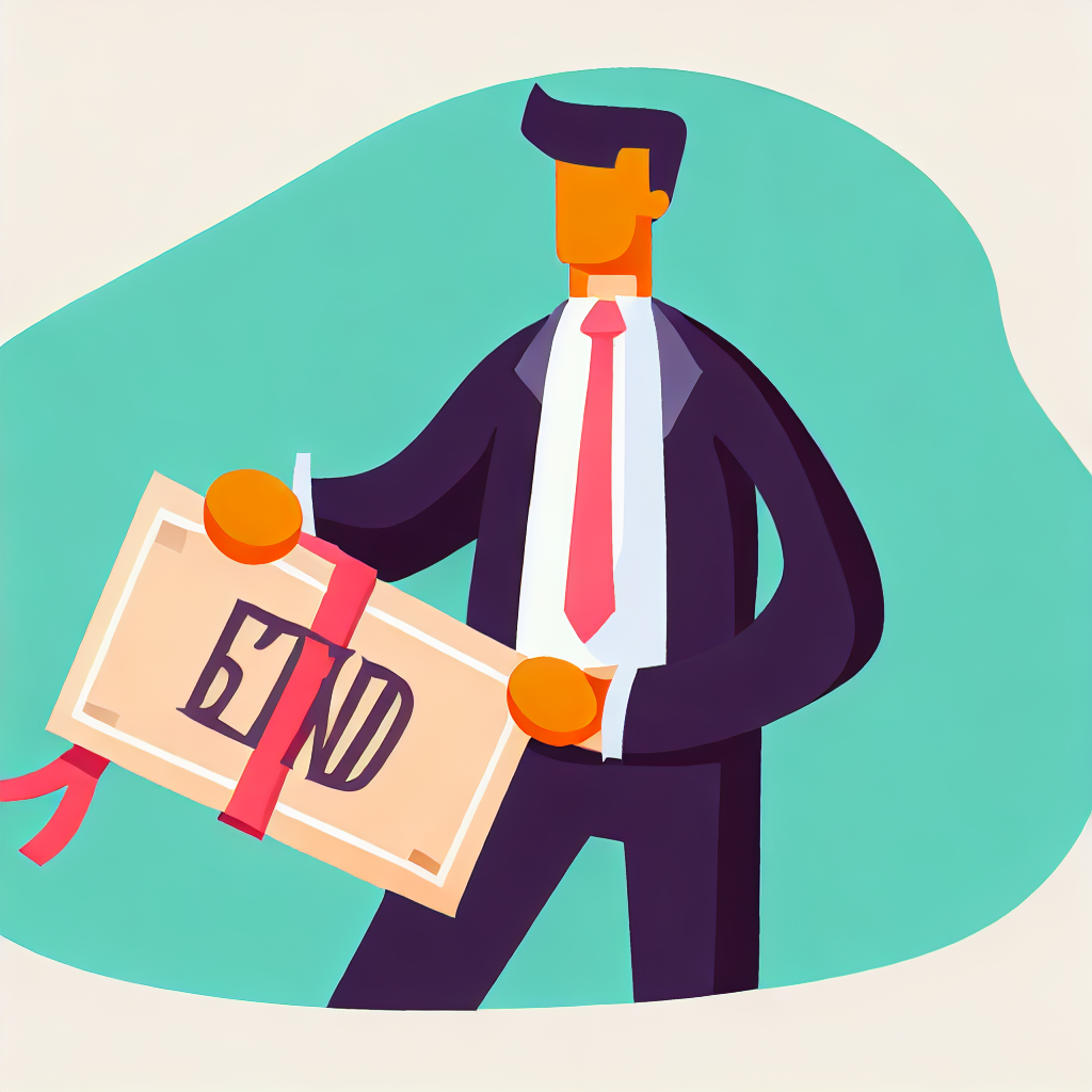 Flat vector style illustration of a businessman holding a corporate bond.