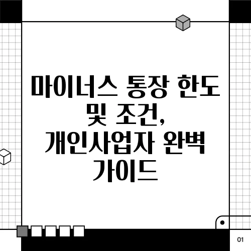 마이너스 통장 한도 및 조건, 개인사업자 완벽 가이드