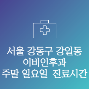 서울 강동구 강일동 이비인후과 주말 일요일 문여는 병원 진료시간