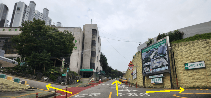 부산 남부 운전면허 시험장 민원주차장으로가는길 모습사진