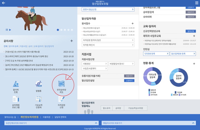 승마장검색하는방법(한국마사회 호스피아)