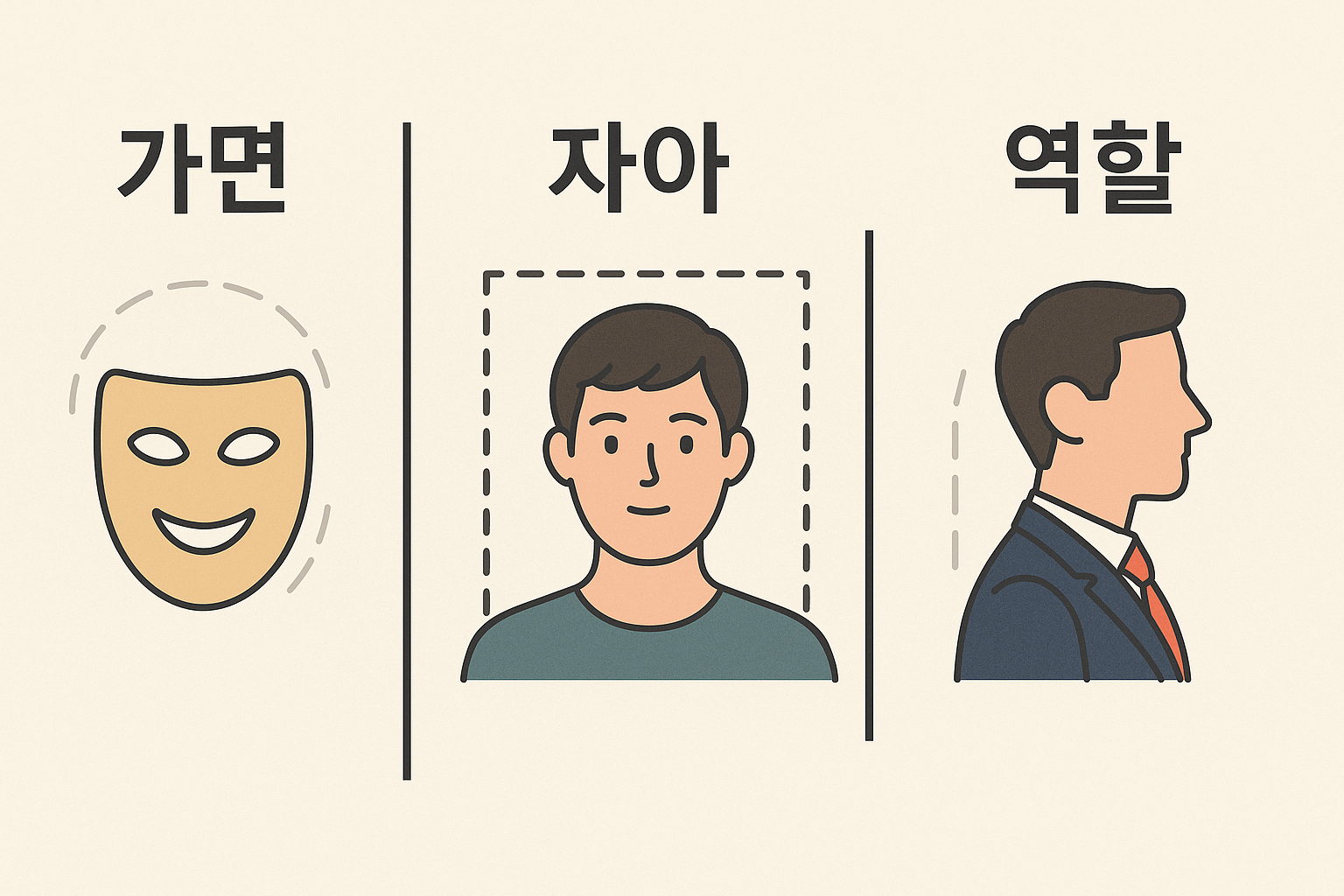 가면 자아 역할 이미지