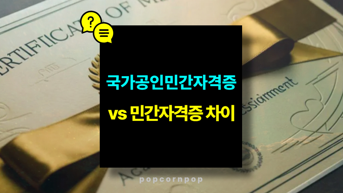 국가공인민간자격증 vs 민간자격증 차이점 비교 활용도 &amp; 공신력 분석