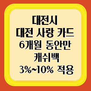 대전 사랑 카드 캐쉬백 적용