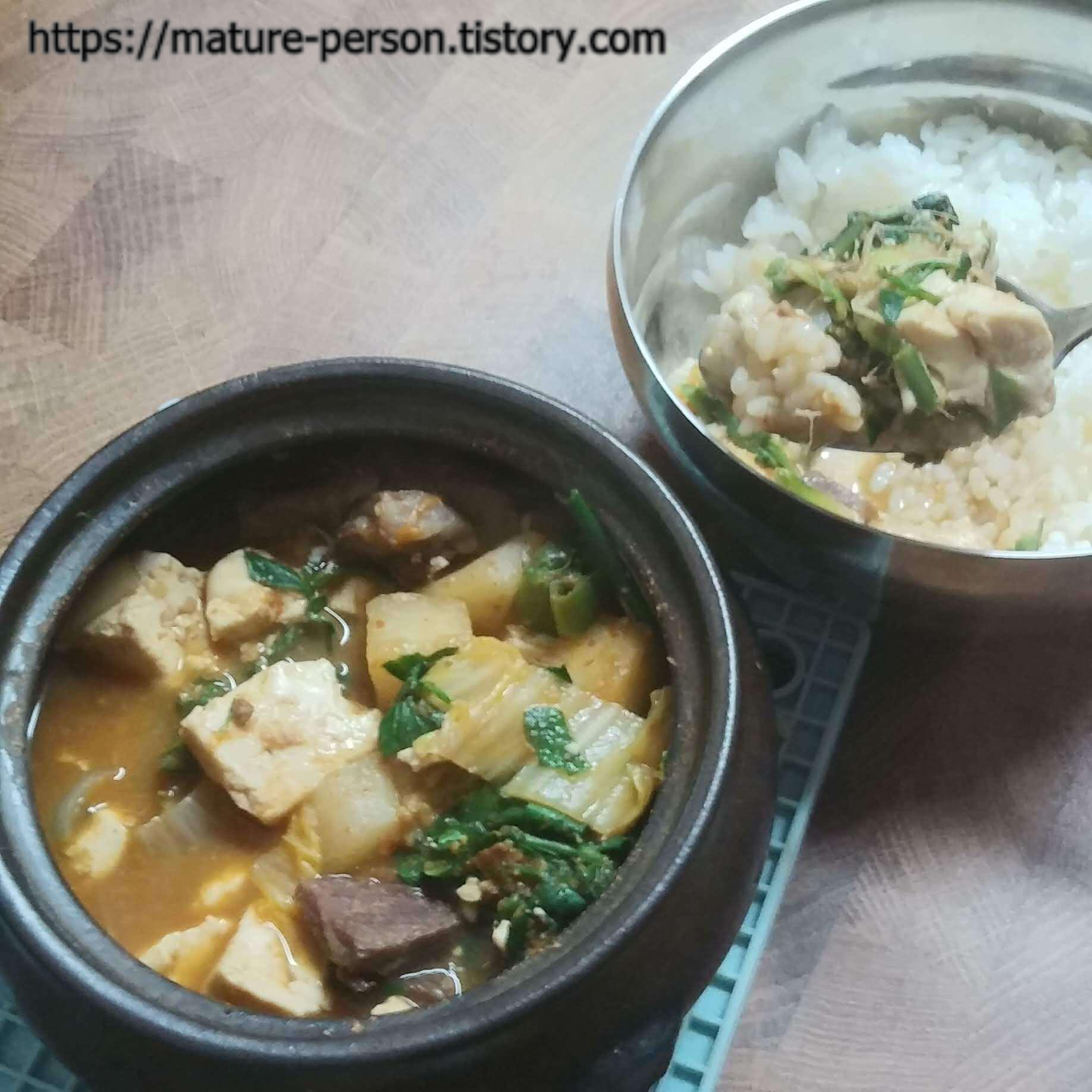  냉이된장찌개에 비벼먹기 -- 냉이향 가득, 봄이 왔어요!