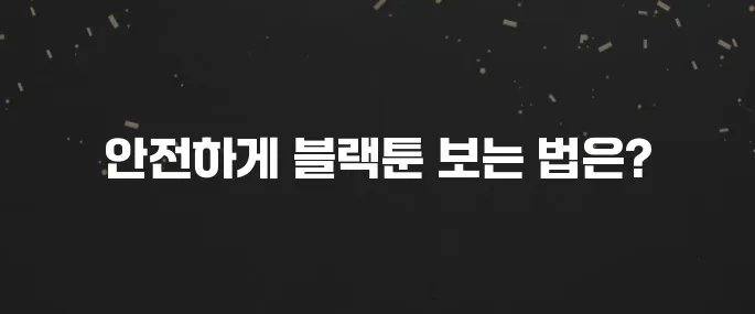 블랙툰 사이트 정보와 안전하게 보는법