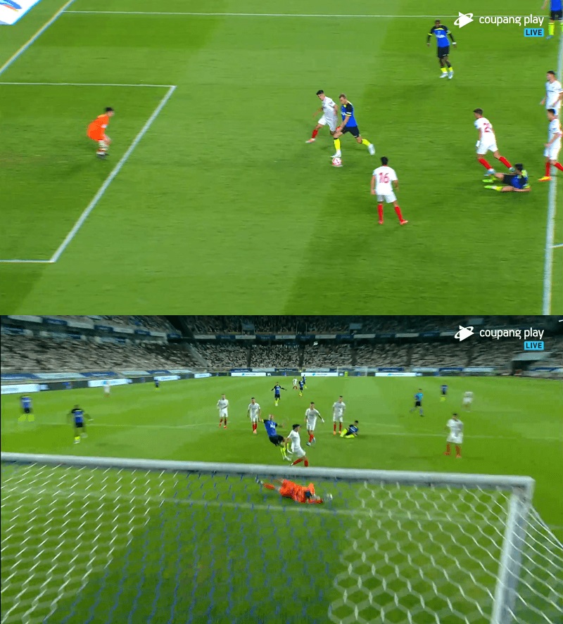 쿠팡플레이 손흥민 해리캐인 듀오 골장면