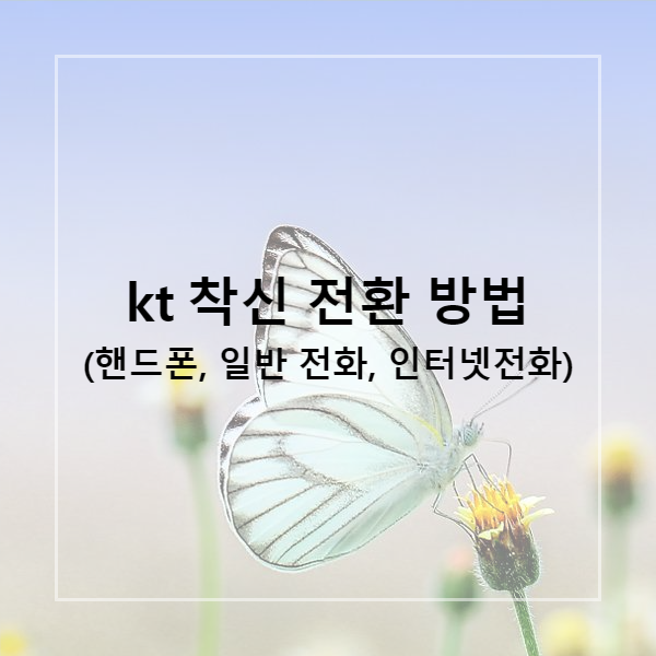  kt 착신 전환 방법 (핸드폰, 일반 전화, 인터넷전화)