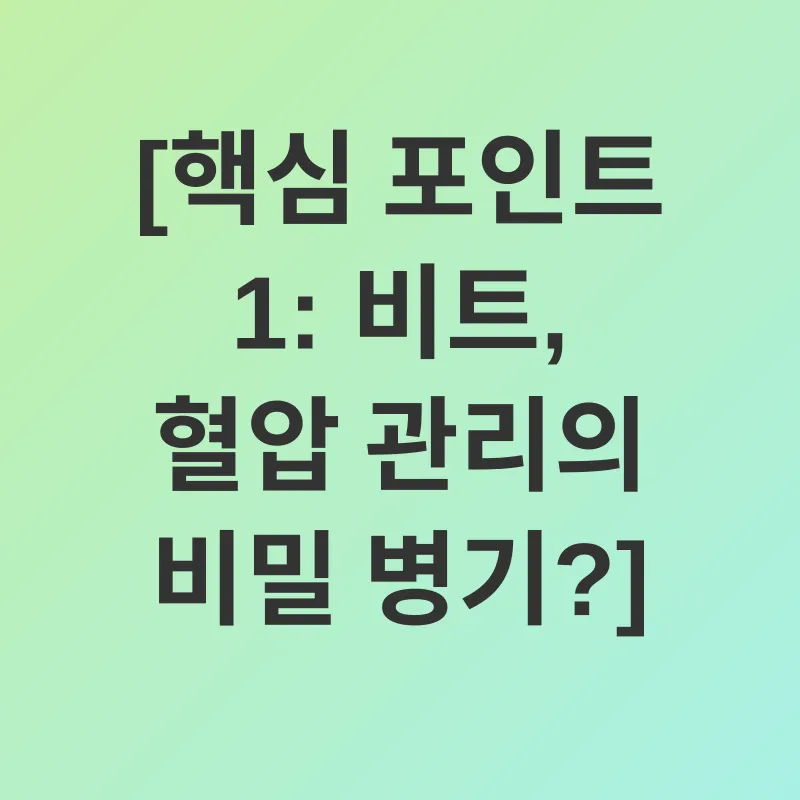 비트와 혈압 관리_1