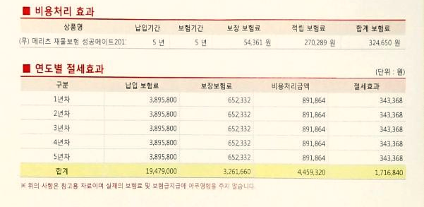  소멸형(순수보장) 화재보험, 환급형 화재보험의 경비처리(손비처리) 절세효과