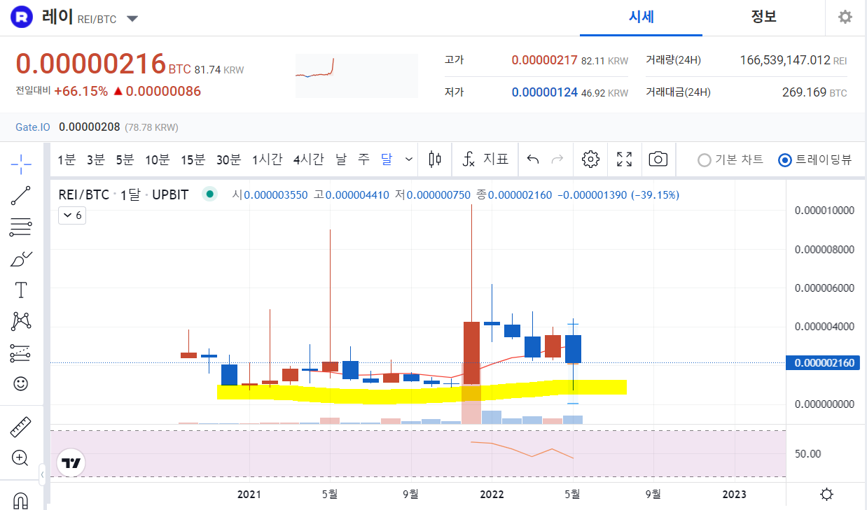 레이코인-월봉차트-사진