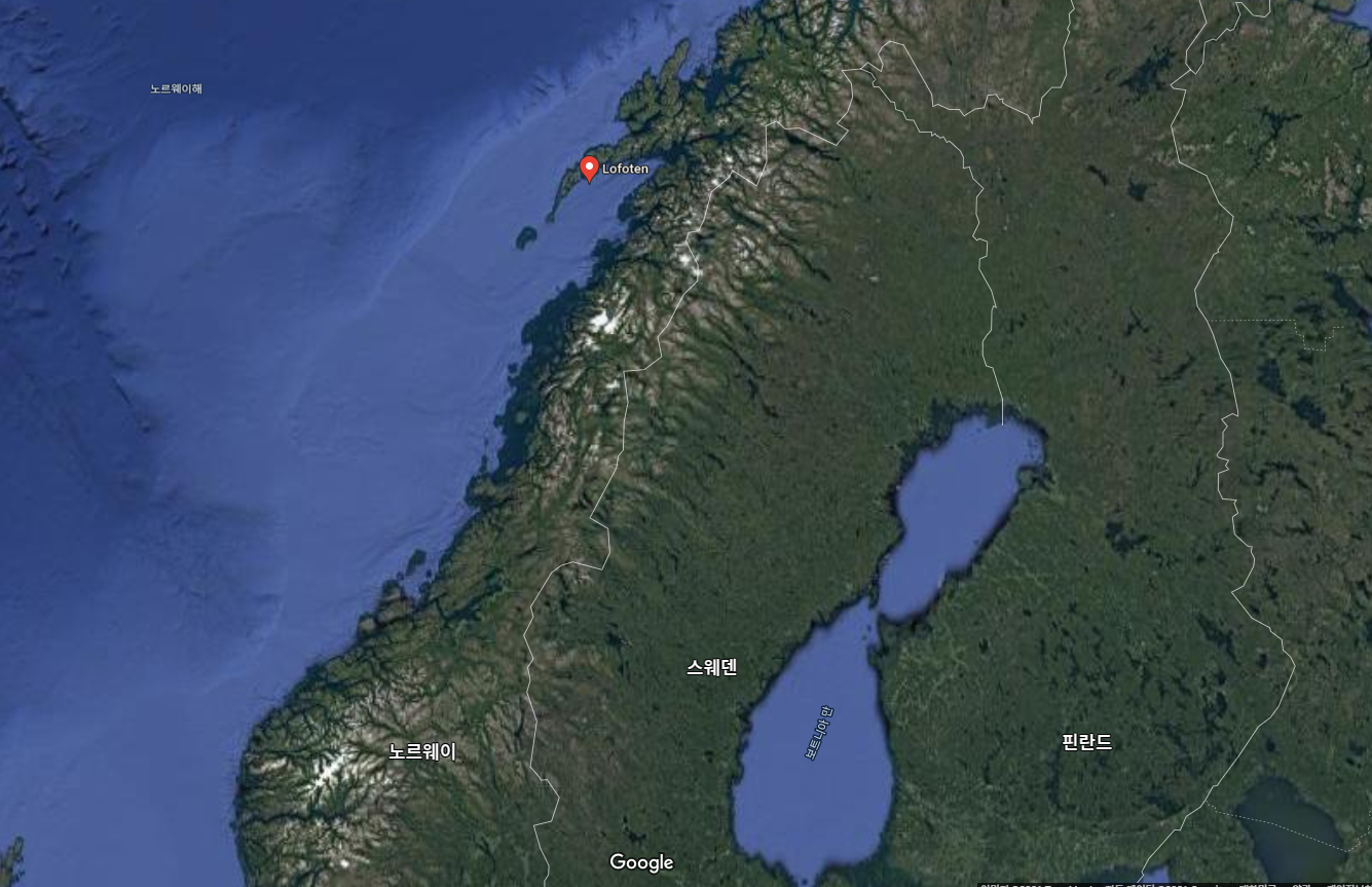 노르웨이-로포텐제도-위치-구글어스