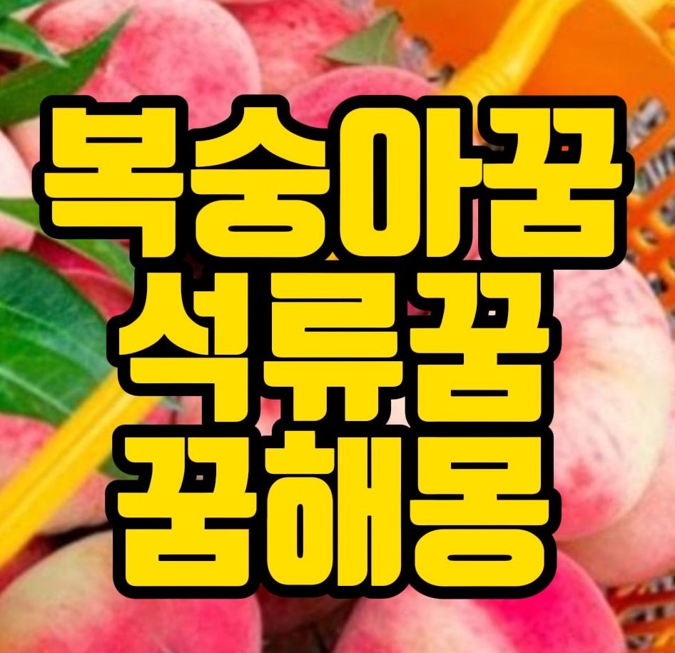  [꿈해몽] 복숭아보는꿈, 석류따는꿈, 레몬먹는꿈 관련 꿈풀이
