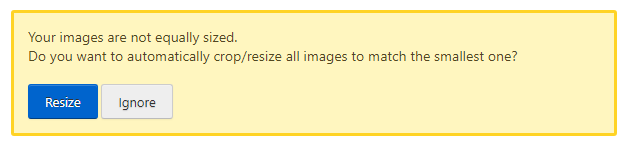 리사이즈 선택 화면