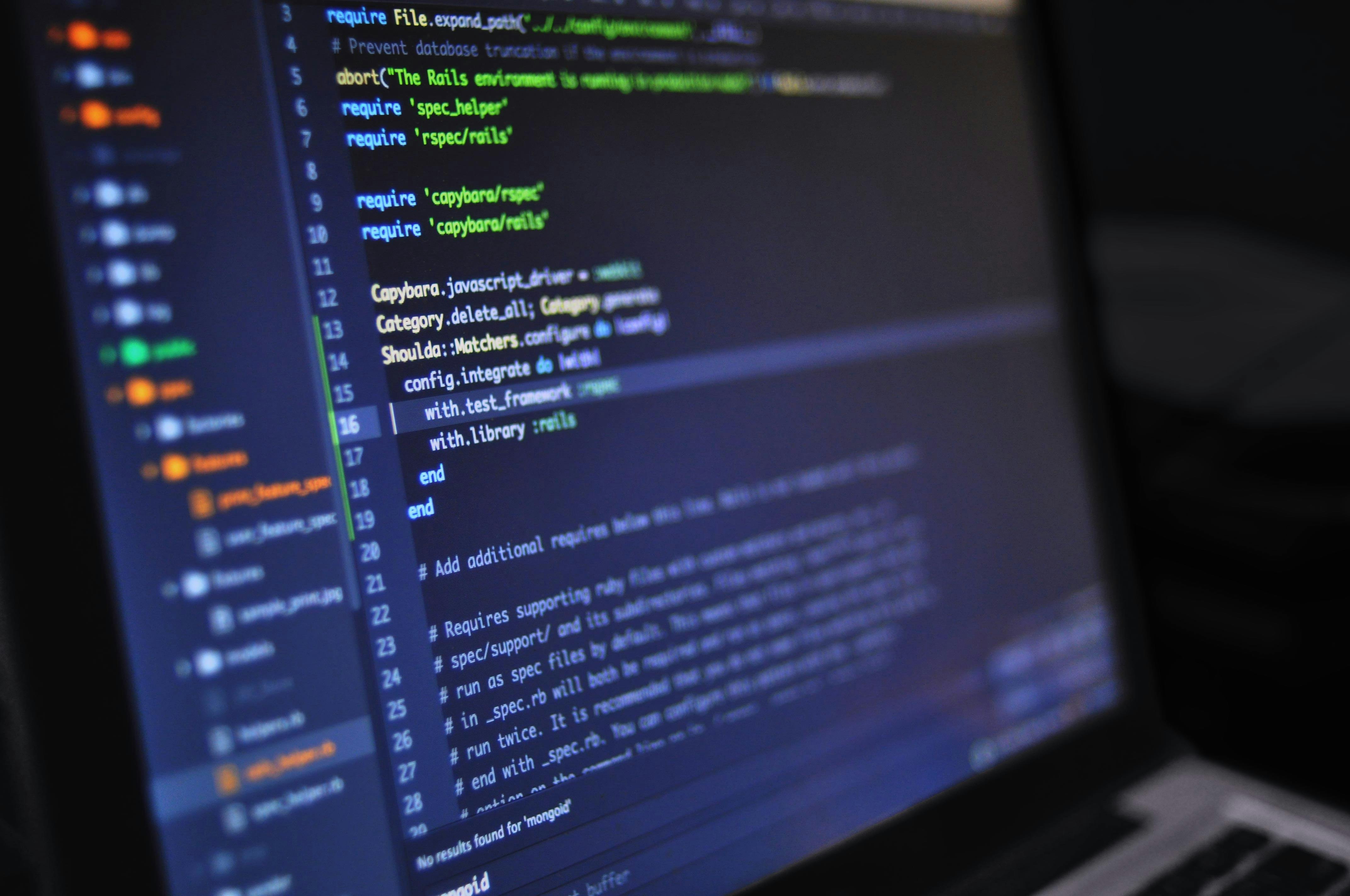 Photo by luis gomes: https://www.pexels.com/photo/close-up-photo-of-programming-of-codes-546819/