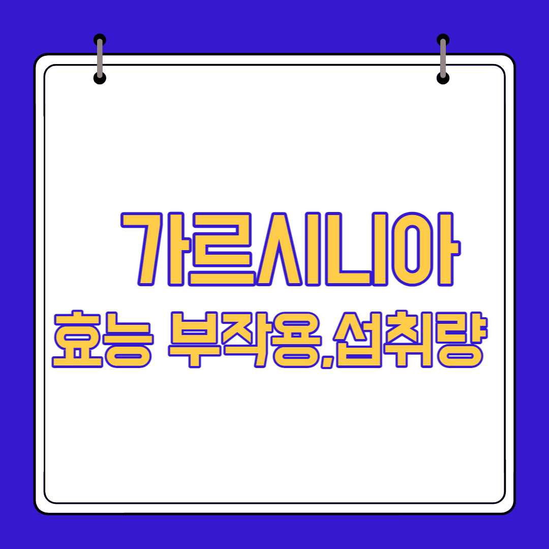  가르시니아 효능 부작용,섭취량