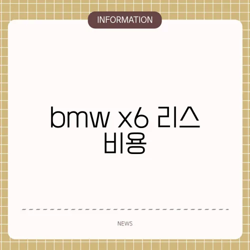 bmw x6 리스 비용