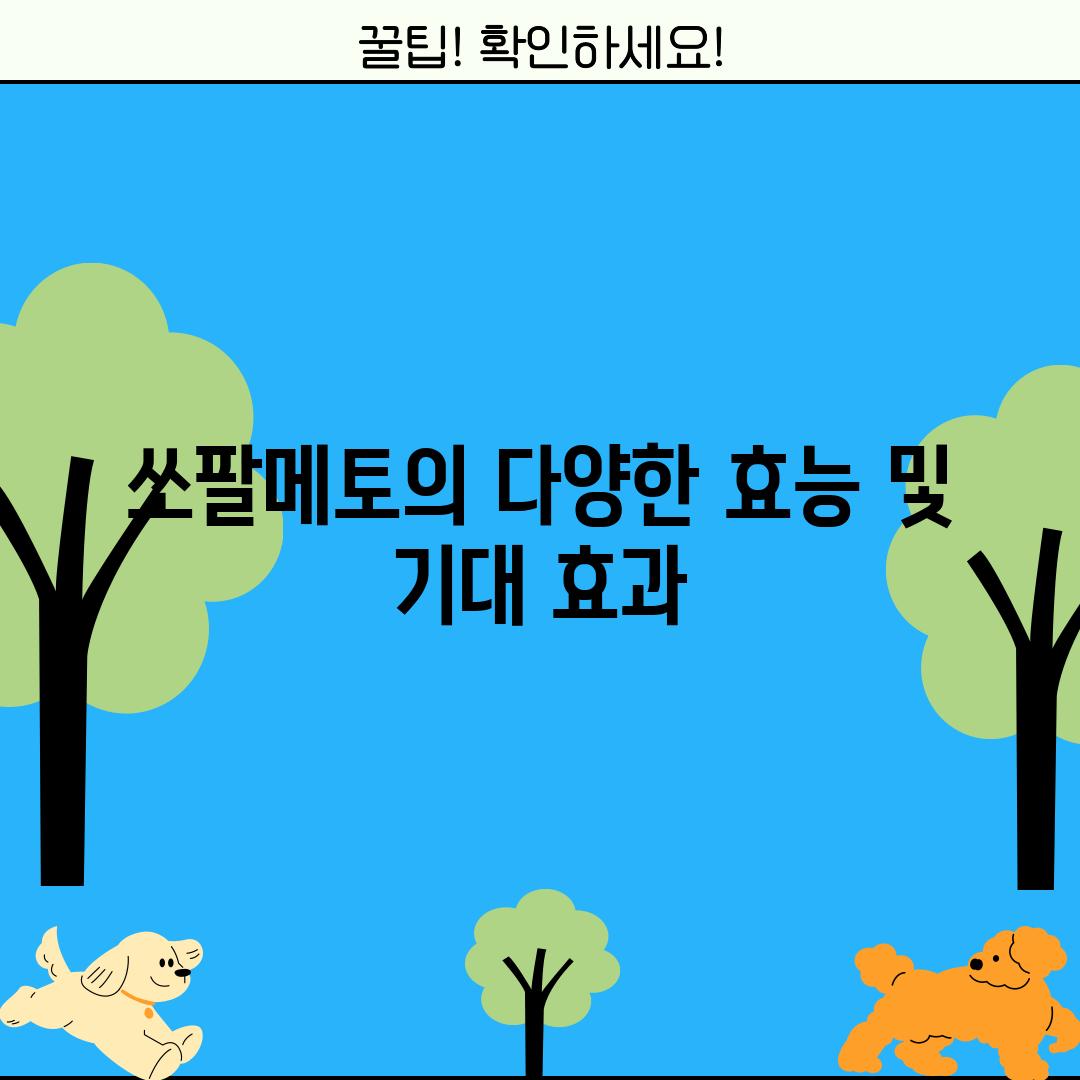 쏘팔메토의 다양한 효능 및 기대 효과