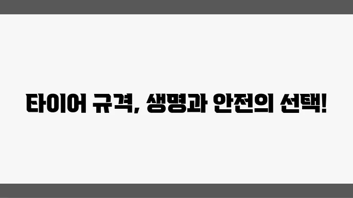 타이어 선택 시 고려해야 할 요소