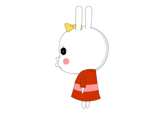 토끼 캐릭터 옆모습 그림