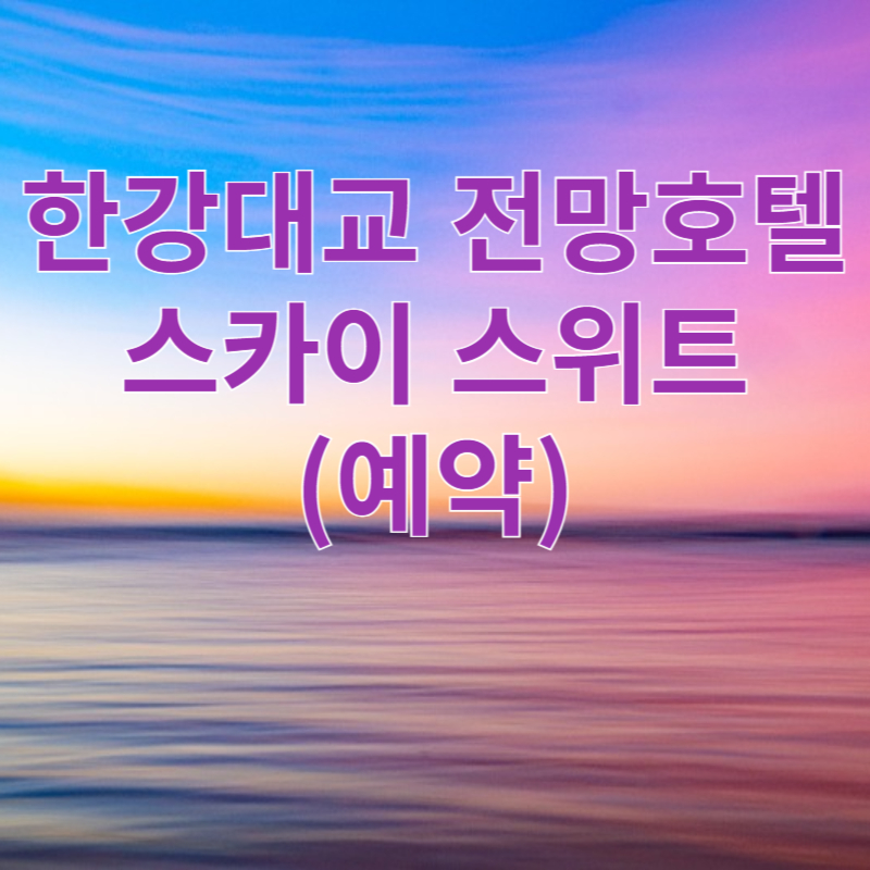 한강대교 전망호텔 스카이 스위트 아세요 (예약)