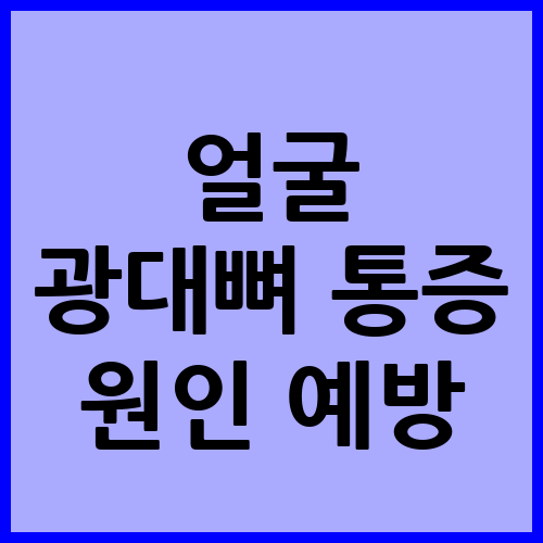 얼굴 광대뼈 통증