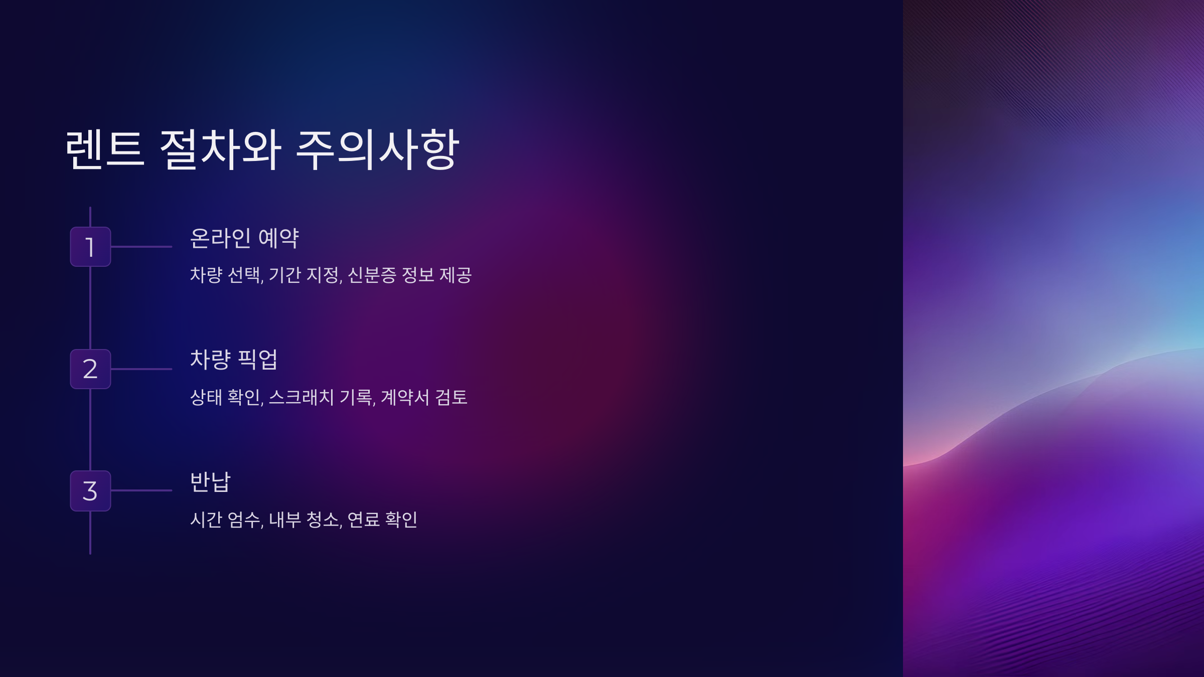 렌트 절차와 주의사항