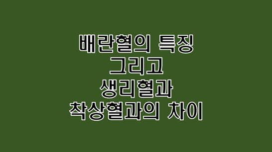 배란혈의 특징과 생리혈 그리고 착상혈과의 차이 썸네일