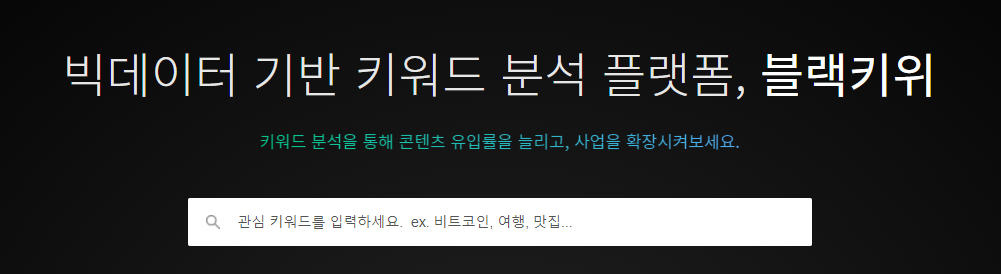  키워드 도구 / 블랙키위 추천 / 사용법