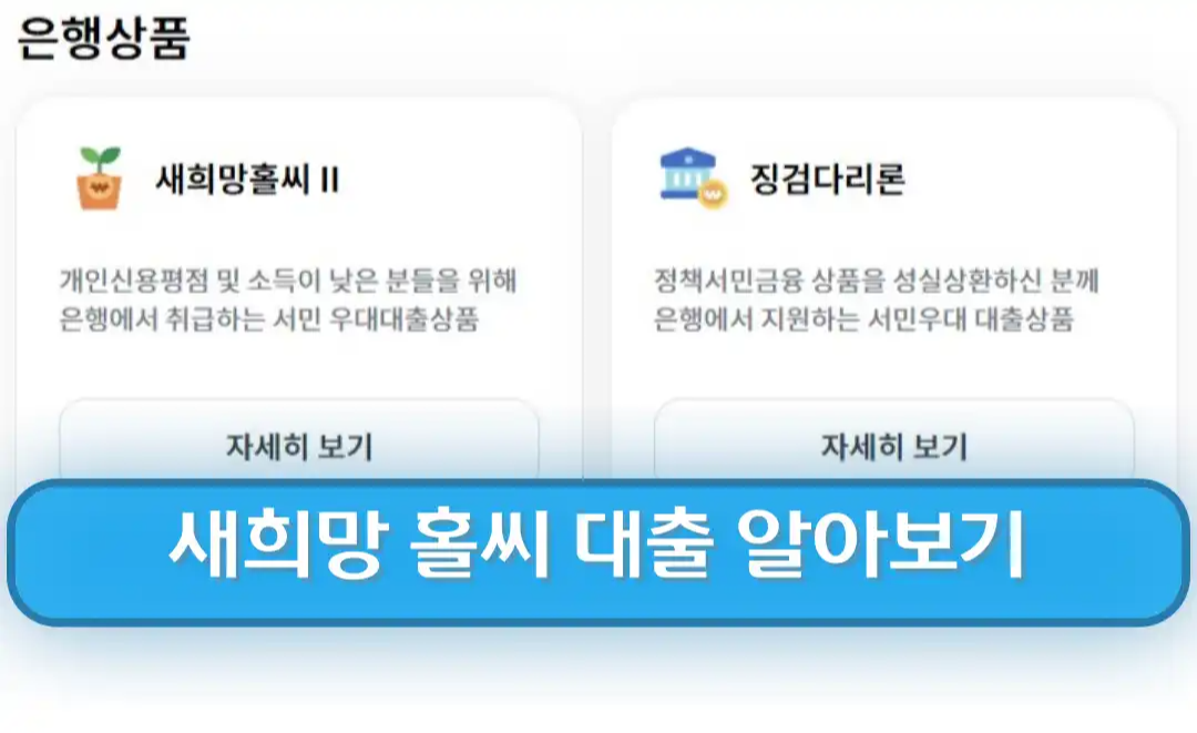 정부지원 대출 서민 금융 지원 자격 종류