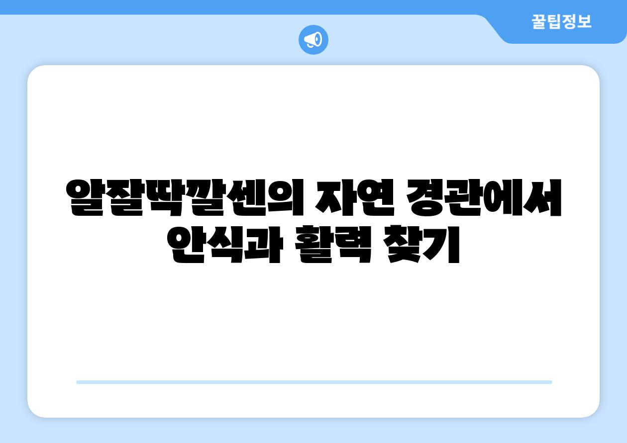 알잘딱깔센의 자연 경관에서 안식과 활력 찾기