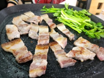 햇미나리 삼겹살