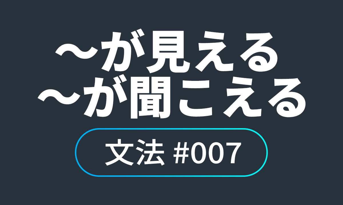  io JLPT N4 문법 #7, ～が見える、 ～が聞こえる / ～가 보이다,～가 들리다