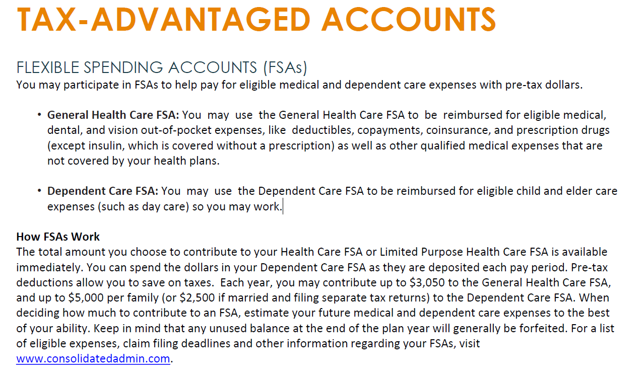 FSA (Flexible Spending Accounts)