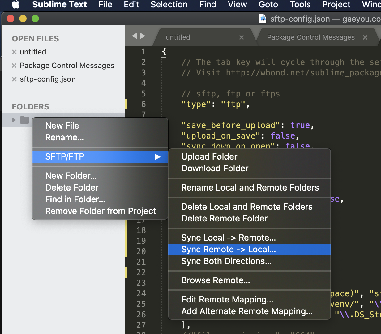 sublime text sftp package