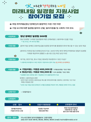  2023년 미래내일 일경험 지원사업 참여기업 모집 및 내용