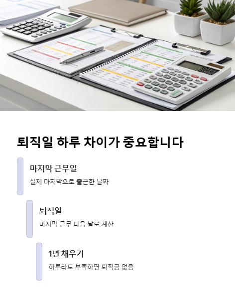 퇴직일 하루 차이가 중요합니다