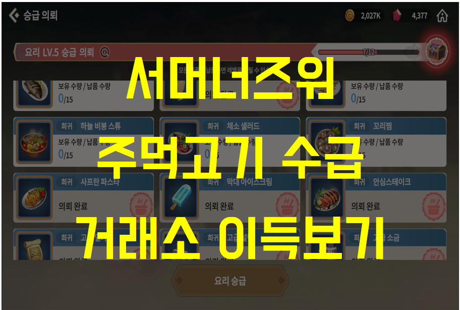  서머너즈워 크로니클, 주먹고기 및 요리 승급재료 수급 꿀팁 (거래소 라힐드 재화 모으기)
