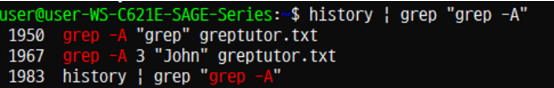 history grep 사용
