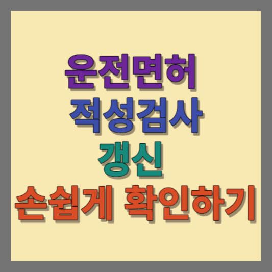 운전면허 적성검사 갱신 손쉽게 확인하기