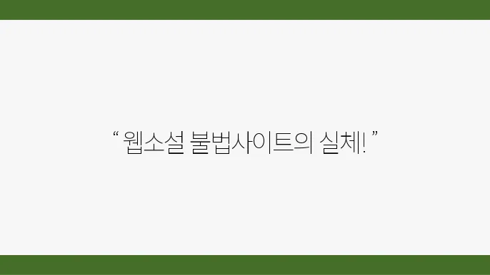 국내 최대 웹소설 불법 공유사이트의 운영 현황