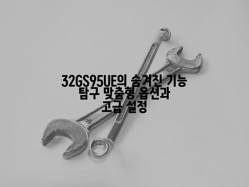 32GS95UE의 숨겨진 기능 탐구 맞춤형 옵션과 고급 설정