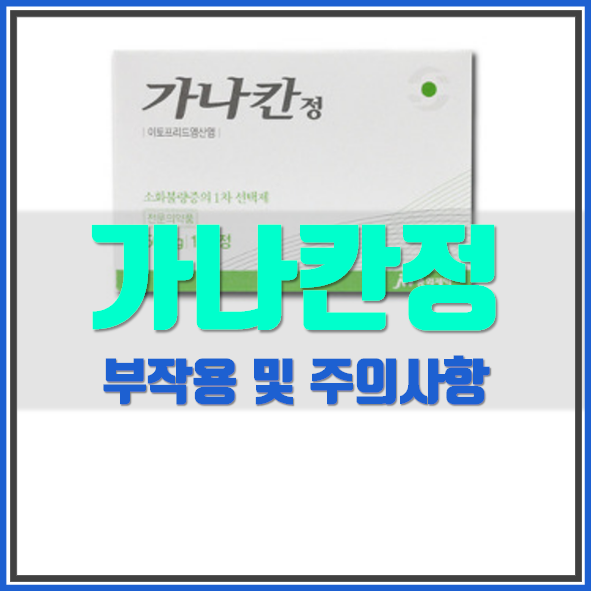  가나칸정 50mg 효과부터 부작용까지