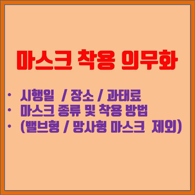  마스크 착용 의무화(ft. 과태료)